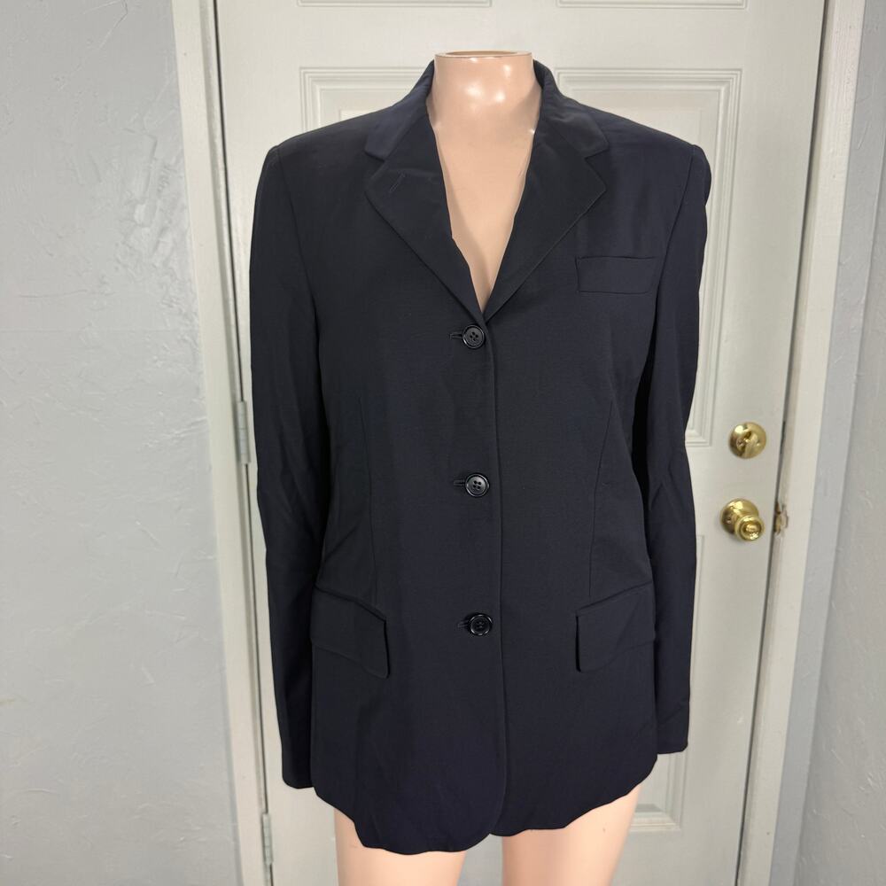 Vintage Helmut Lang Women's Jacket 42 Wool Navy B… - image 1